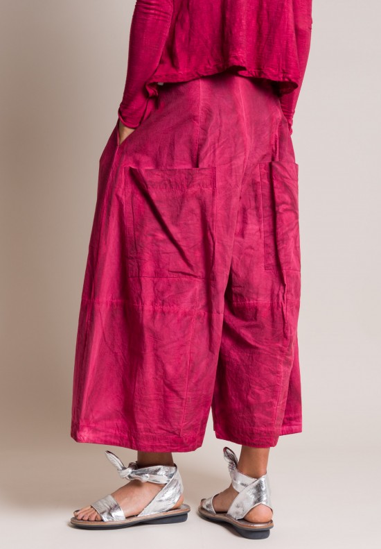 Gilda Midani Wide Leg Cotton Egg Pants in Blood