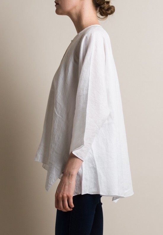 Shi Linen Oversize Shirt Jacket in White