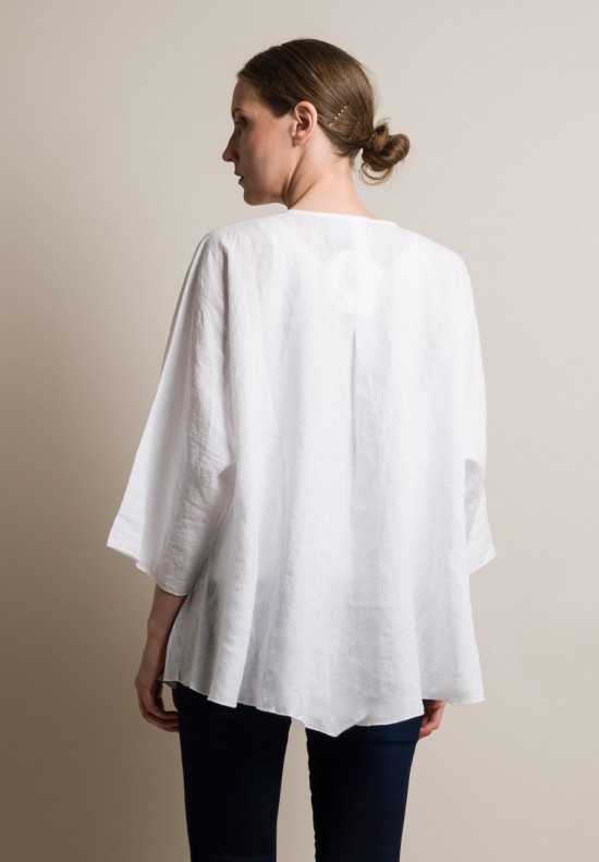 Shi Linen Oversize Shirt Jacket in White