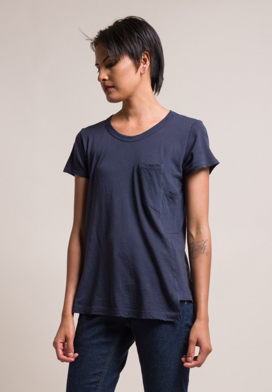 Wilt Darted Pocket Relaxed Tee in Indigo