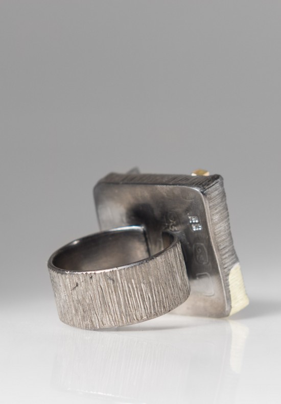 Maria Frantzi 18K, Silver, Black Onyx Druzy, Diamond Ring