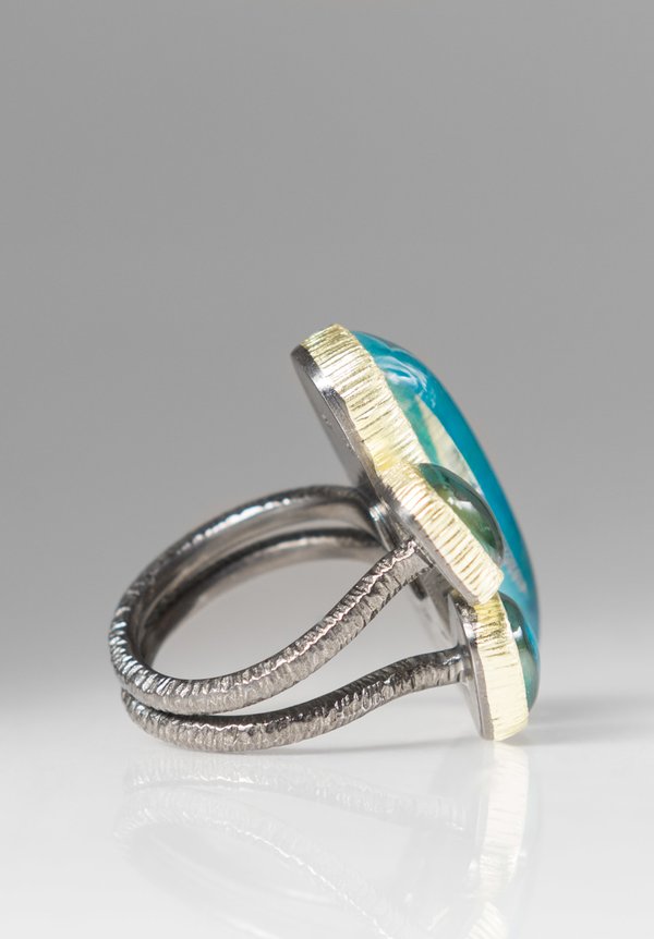 Maria Frantzi 18K, Silver, Chrysocolla Doublet Ring