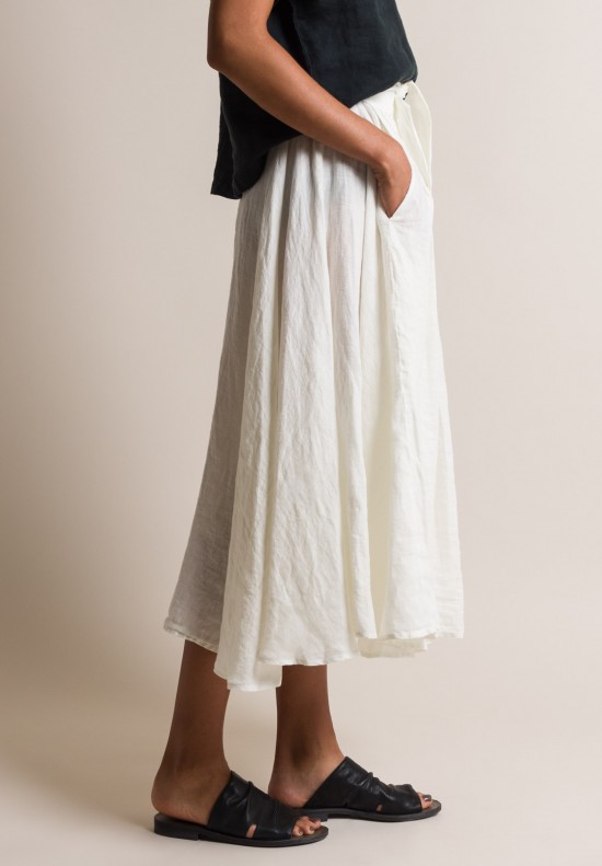 Black Crane Linen Wrap Skirt in Eggshell | Santa Fe Dry Goods ...