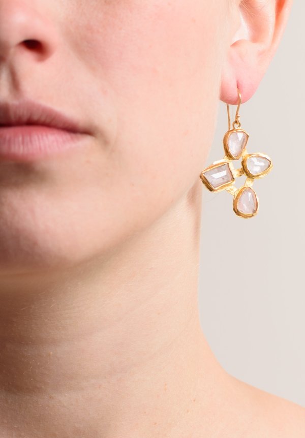 Margery Hirschey 22K and Pink Tourmaline Earrings