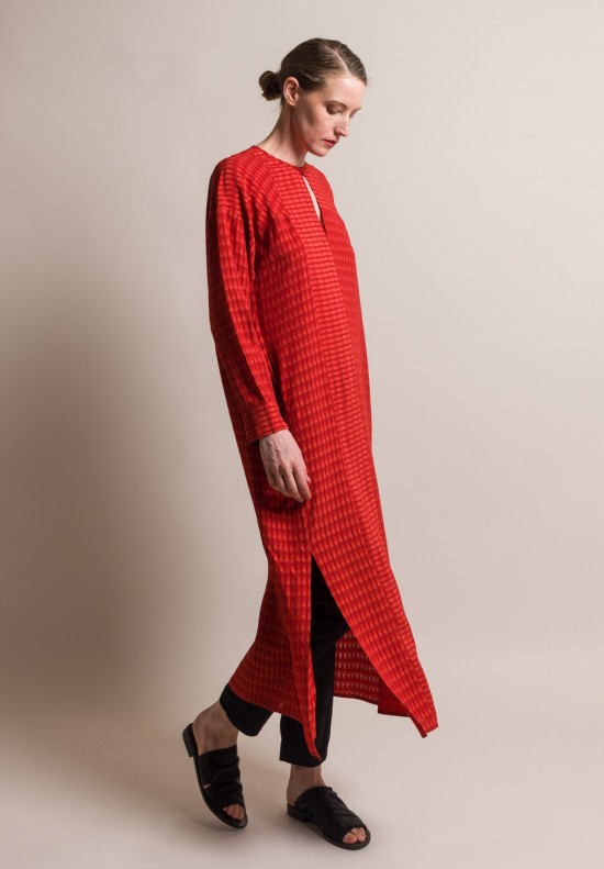 Zero + Maria Cornejo Long Ire Dress in Saffron Red