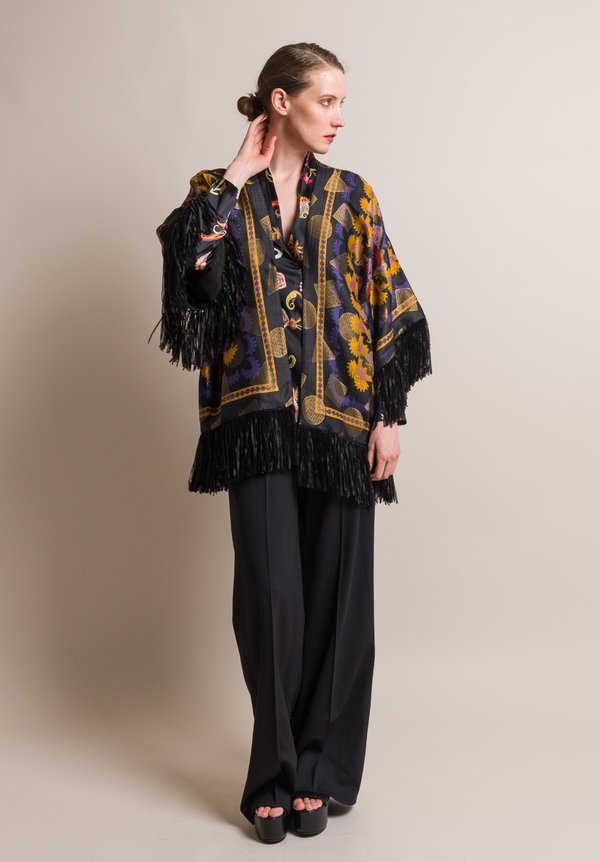 Etro Wool High-Rise Palazzo Pant in Black