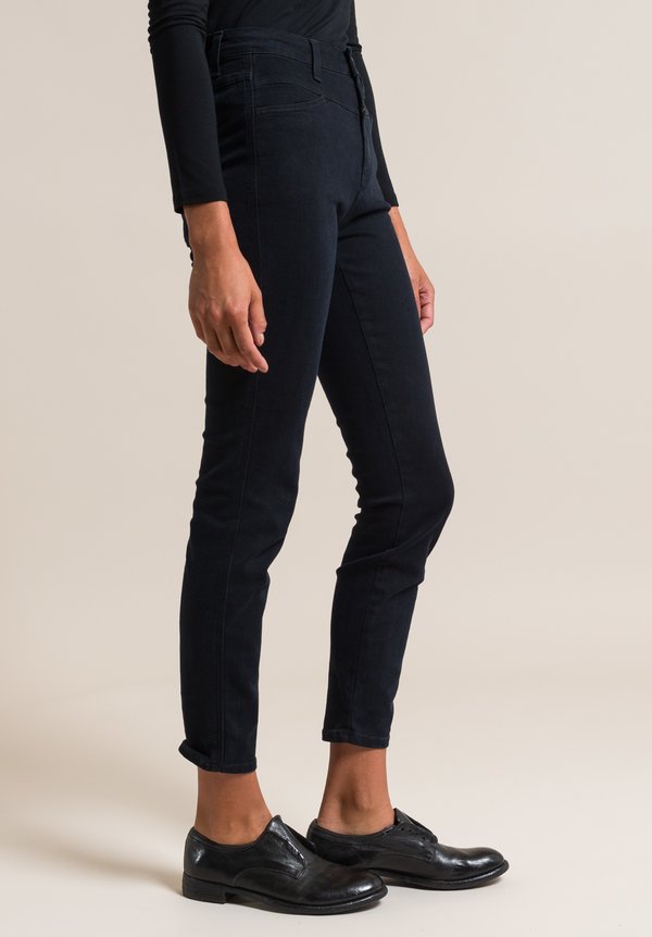 Closed Skinny Pusher High-Rise Jeans in Blue Black	