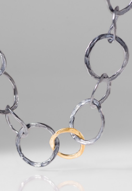 Lika Behar 24K Gold, Oxid. Silver Short Bubbles Necklace