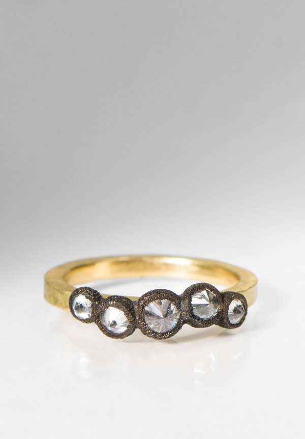 Tap by Todd Pownell 18K, Darkened 14K, 5 Inverted Diamond Ring