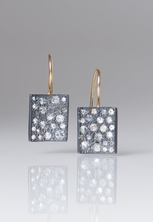 Tap by Todd Pownell 18k, Ox. Silver, Diamond Rectangle Earrings