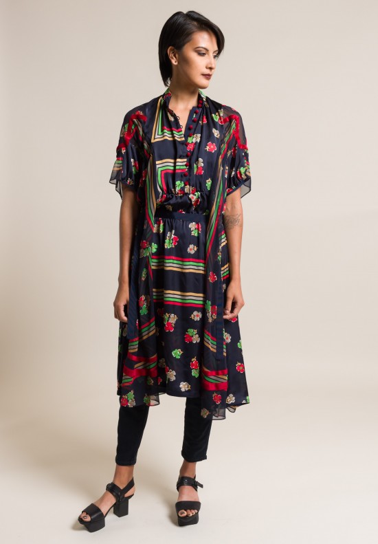 Sacai Floral Print Dress in Navy | Santa Fe Dry Goods . Workshop