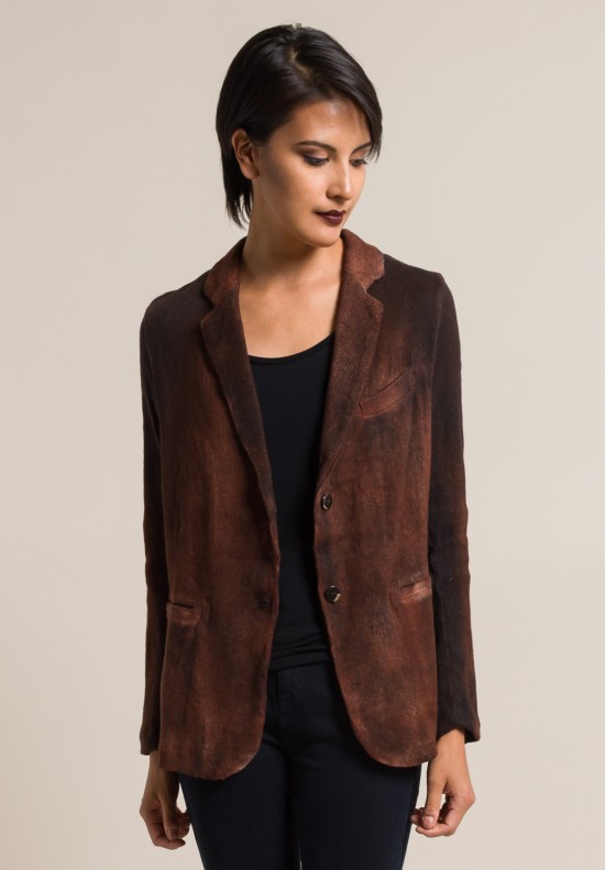 Avant Toi Cotton/Linen Hand Painted Ombre Jacket in Cocoa | Santa Fe ...