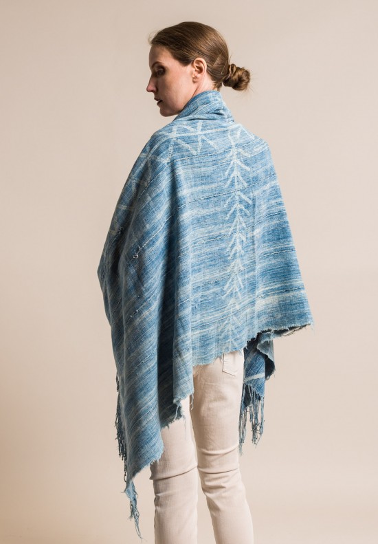 Sandra Herzon Large Indigo Blanket in Faded Indigo
