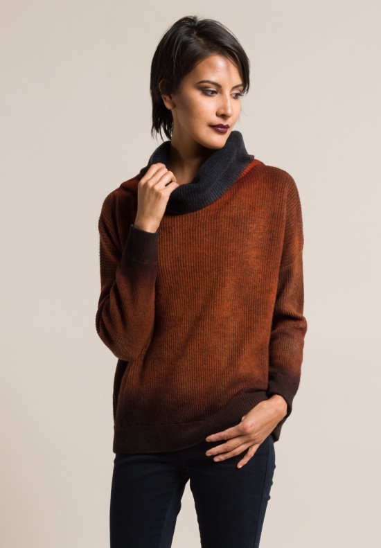 Avant Toi Cashmere Ribbed Turtleneck Sweater in Equator	