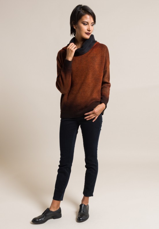 Avant Toi Cashmere Ribbed Turtleneck Sweater in Equator	