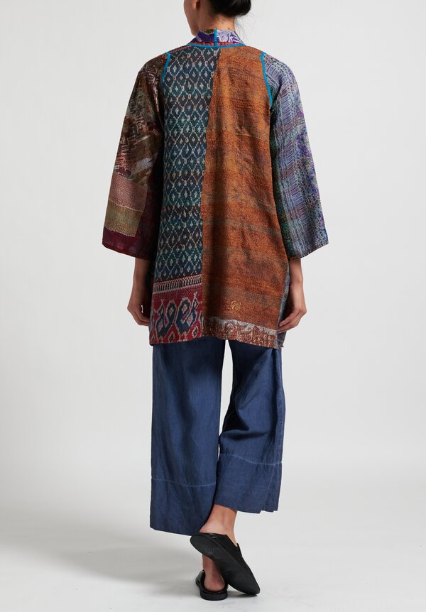 Mieko Mintz 2-Layer Vintage Silk A-Line Jacket in Multicolor | Santa Fe ...