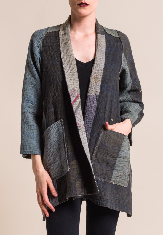 Mieko Mintz Frayed Patch A-Line Jacket in Grey | Santa Fe Dry Goods ...