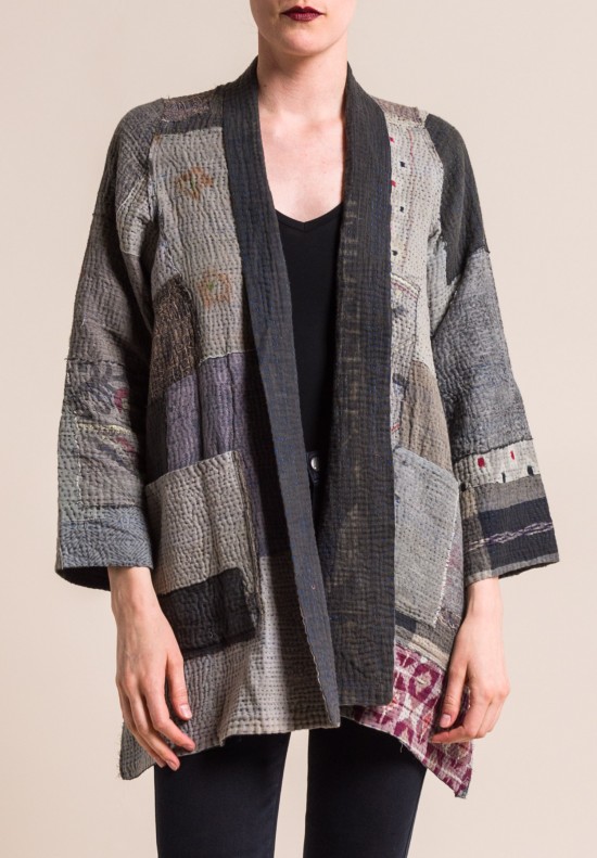 Mieko Mintz Frayed Patch A-Line Jacket in Grey | Santa Fe Dry Goods ...