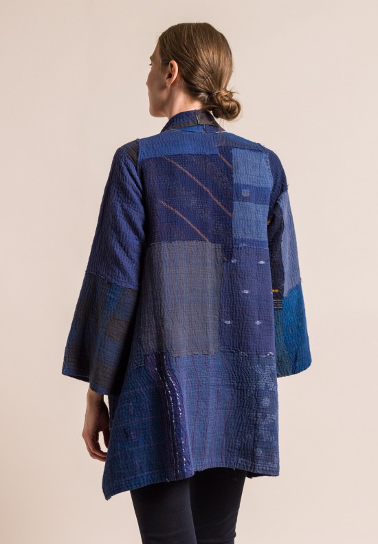 Mieko Mintz Indigo Frayed Patch A-Line Jacket | Santa Fe Dry Goods ...