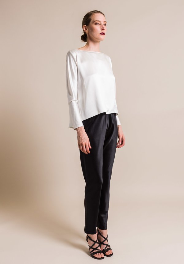 Peter Cohen Sand-Washed Silk Balance Top in Natural