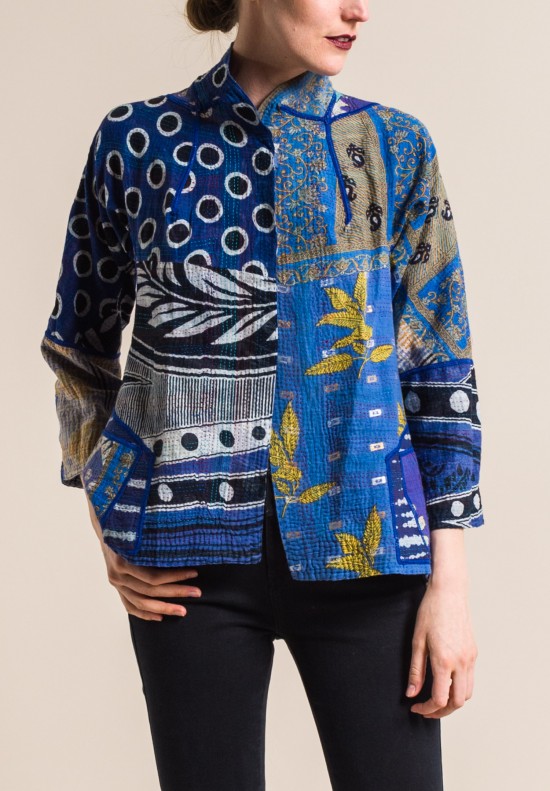 Mieko Mintz Indigo Stream Shibori Short Flare Jacket