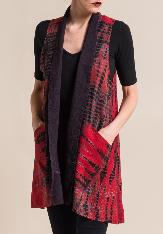 Mieko Mintz Silk/Cotton Serpent Dyed A-Line Vest