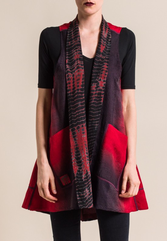 Mieko Mintz Silk/Cotton Serpent Dyed A-Line Vest