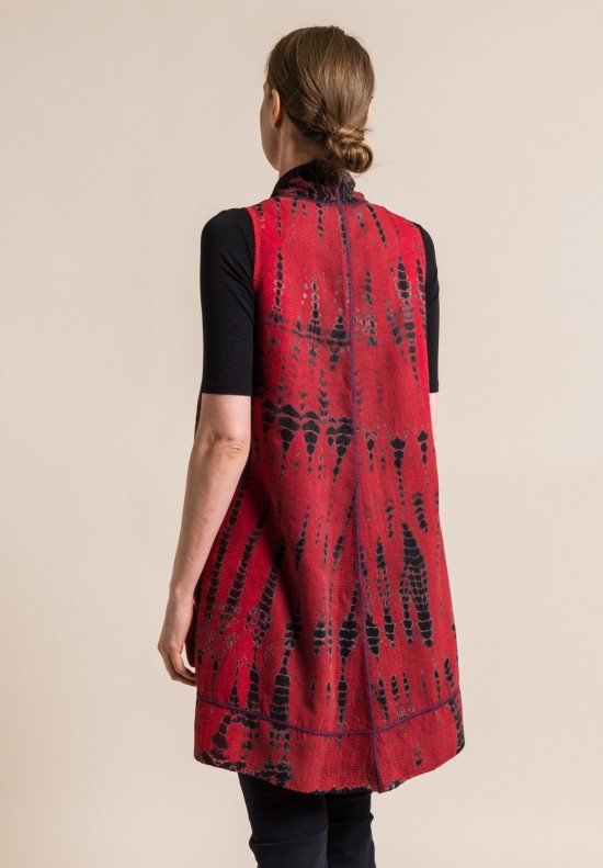 Mieko Mintz Silk/Cotton Serpent Dyed A-Line Vest