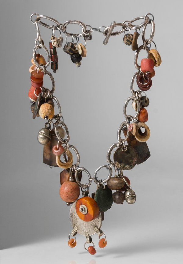 Holly Masterson One-of-a-Kind Ancient Coins, Carnelian, Coral, Amber Talisman Necklace