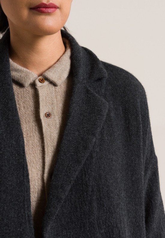 kaval Fine Cashmere Gauze Stole Jacket in Charcoal