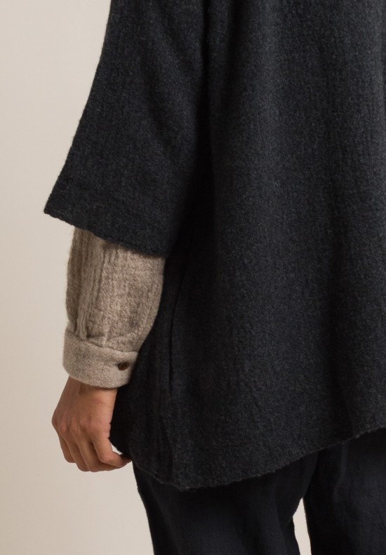 kaval Fine Cashmere Gauze Stole Jacket in Charcoal