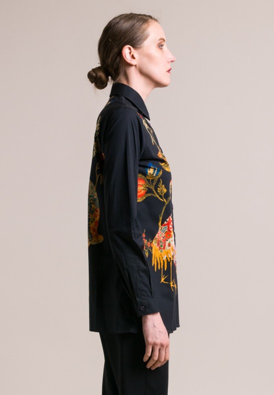 Etro Silk Tiger Print Shirt in Black  Santa Fe Dry Goods . Workshop . Wild  Life