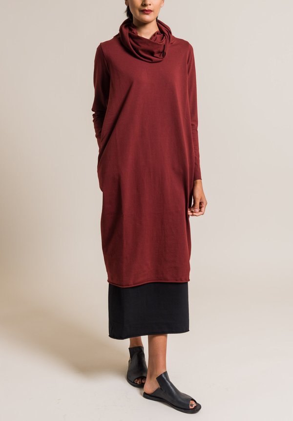 Labo.Art Extra Large Cowl Neck Dress in Cordovan