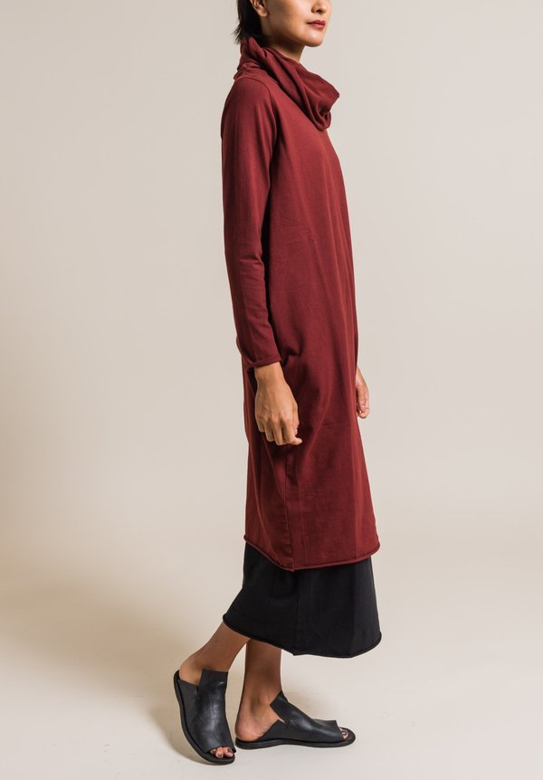 Labo.Art Extra Large Cowl Neck Dress in Cordovan