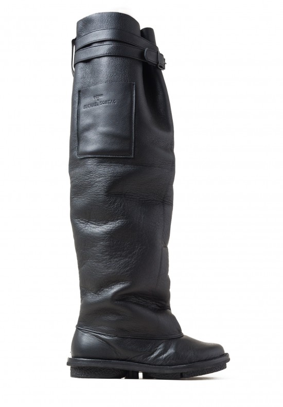 Trippen Knee High Fold Boot in Black