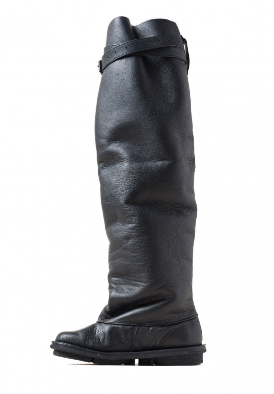 Trippen Knee High Fold Boot in Black