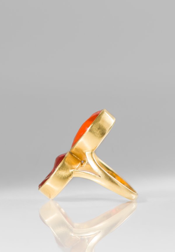Pippa Small 18K, Fire Opal Double Greek Ring