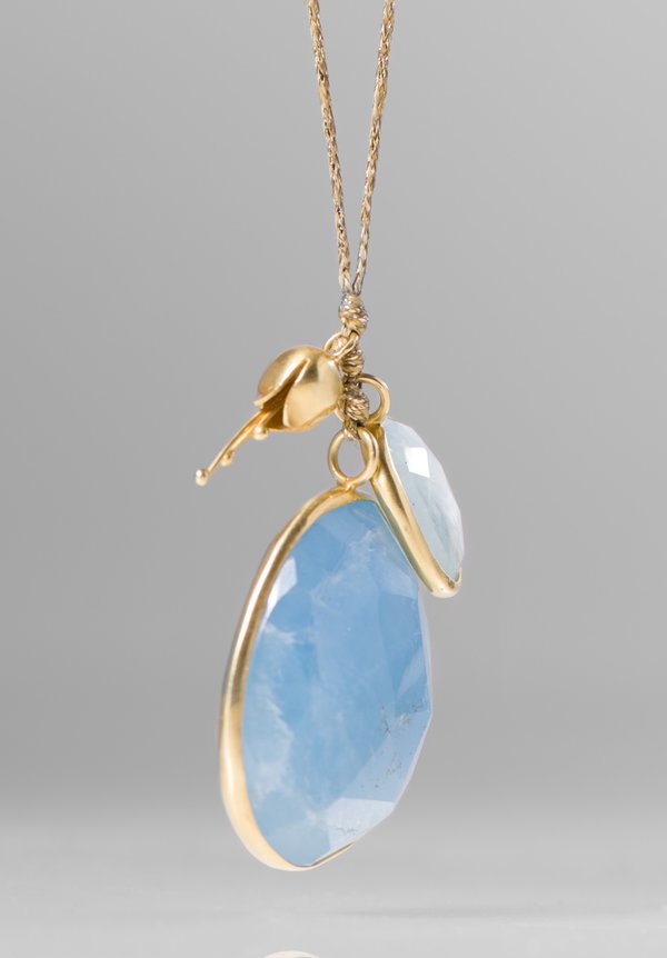 Pippa Small 18K, Aqua Double Colette Pendant Necklace