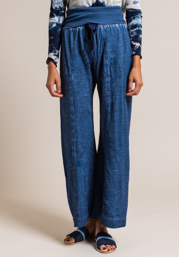 Gilda Midani Cotton Full Pants in Deep Blue