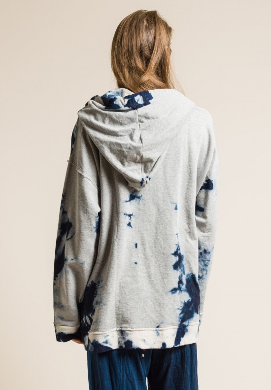 Gilda Midani Men's Cut Oversize Pattern Dyed Sweatshirt in Blue Stain