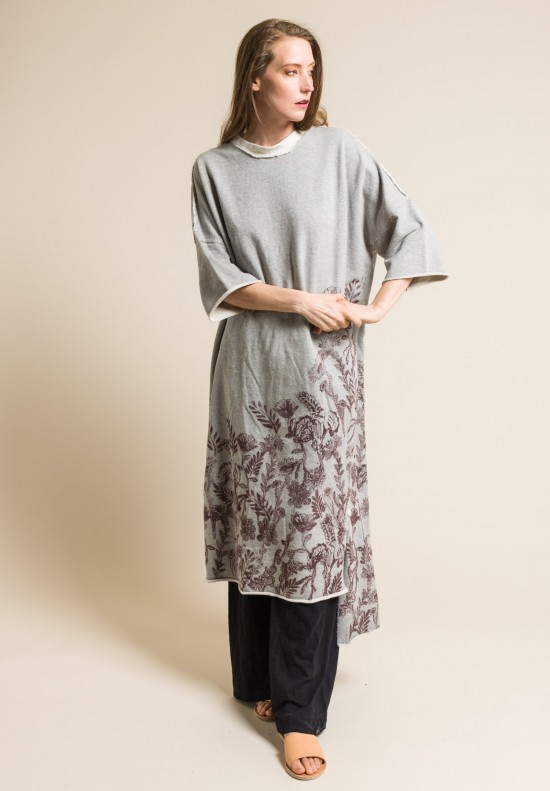 Gilda Midani Cotton Fleece Super Dress Bordeaux Botanic