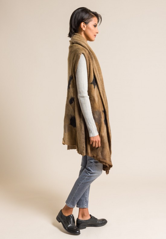 Avant Toi Merino Wool/Cashmere Oversize Felted Vest in Caramel