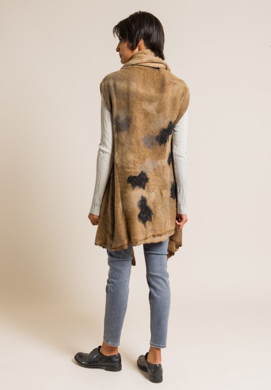 Avant Toi Merino Wool/Cashmere Oversize Felted Vest in Caramel