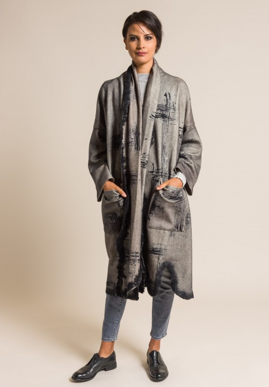Avant Toi Scratches Dyed Distressed Long Jacket in Corda
