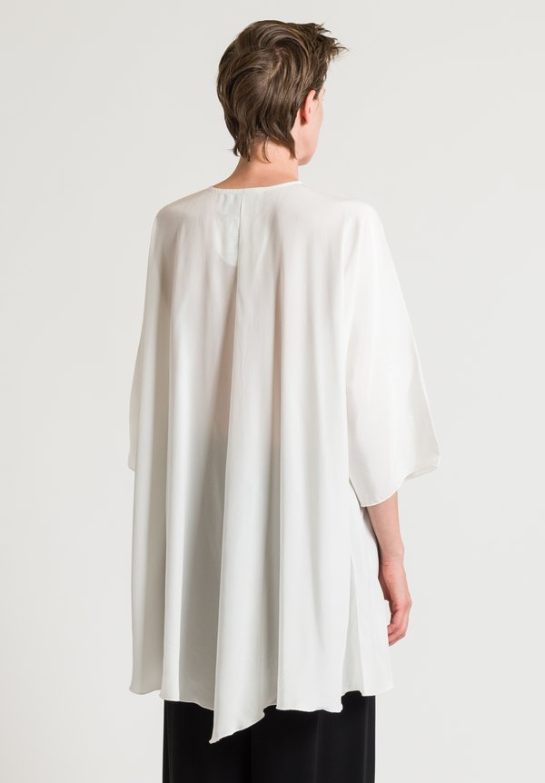 Shi Cashmere Long Silk Oversize Shirt in White | Santa Fe Dry Goods ...
