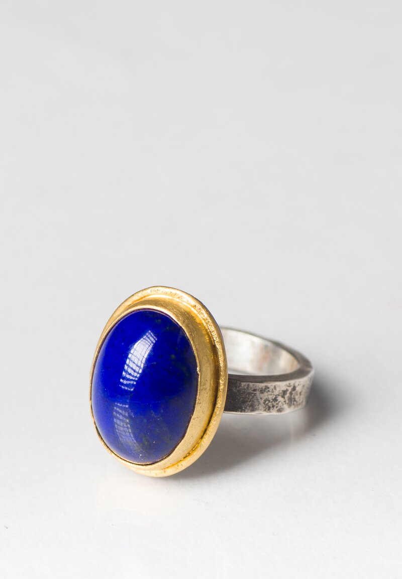 Greig Porter 22k, Lapis Oval Ring with Sterling Silver Band