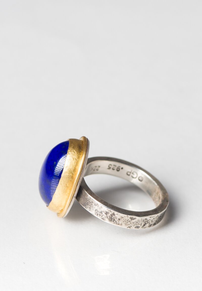 Greig Porter 22k, Lapis Oval Ring with Sterling Silver Band