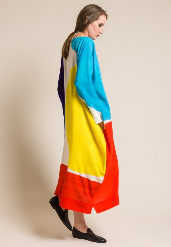 Daniela Gregis Oversized Bauhaus Print Dress in Multicolor