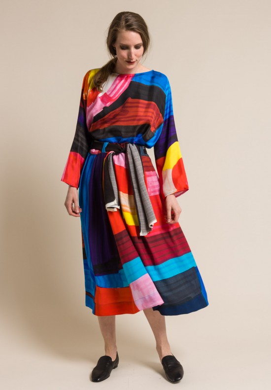 Daniela Gregis Silk Wide Skirt in Citta Print