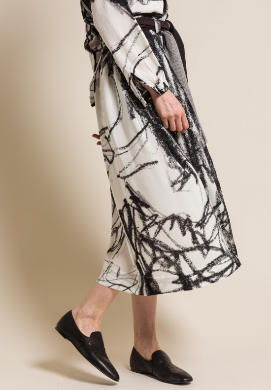 Daniela Gregis Silk Wide Skirt in Ruota Print